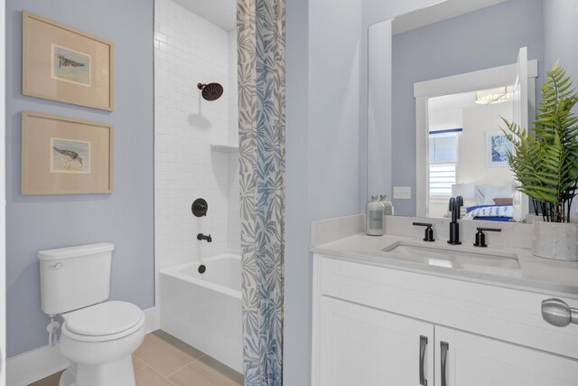 3041 Robeson Trce, Johns Island, SC 29455 - full bath with ensuite bath, vanity, toilet, shower / tub combo, and tile patterned flooring