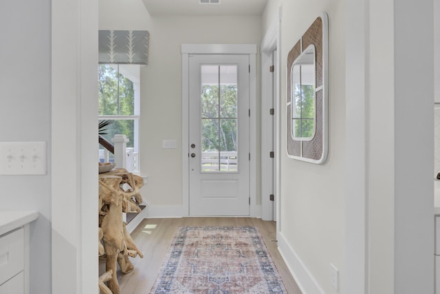 3041 Robeson Trce, Johns Island, SC 29455 - doorway with healthy amount of natural light, light wood finished floors, and baseboards