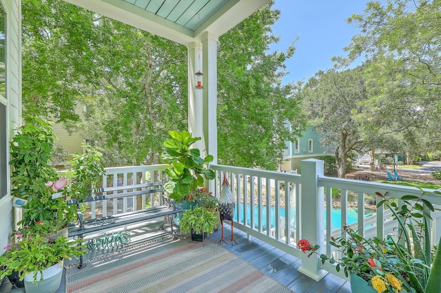 129 Howard Mary Dr Unit A, Charleston, SC 29412 - wooden terrace featuring an outdoor pool