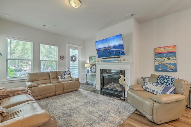 129 Howard Mary Dr Unit A, Charleston, SC 29412 - living room featuring wood finished floors and a high end fireplace
