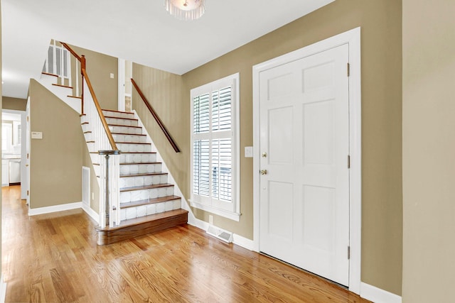 entryway featuring light hardwood / wood-style floors