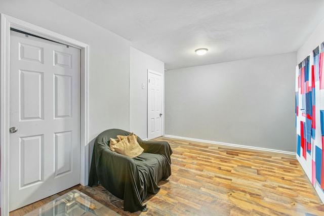 living area featuring light hardwood / wood-style floors