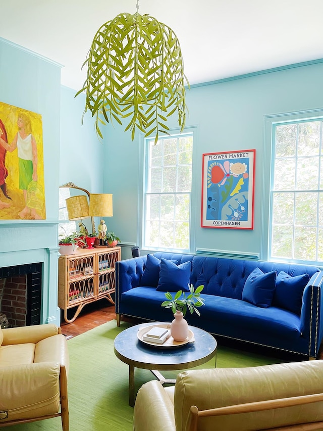 living room featuring hardwood / wood-style floors