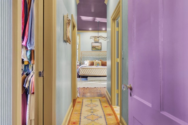 corridor featuring light hardwood / wood-style floors