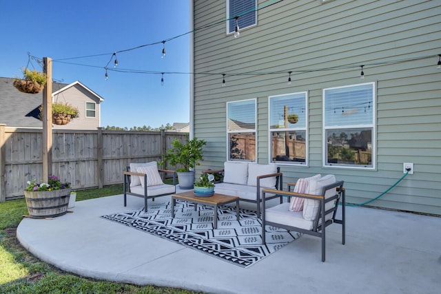 view of patio with outdoor lounge area