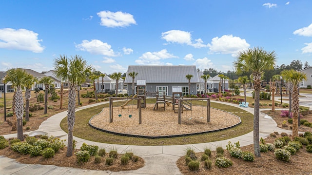 community play area featuring a residential view