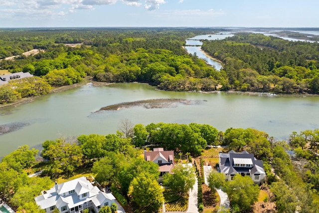 2538 Helmsman Rd, Johns Island, SC 29455 - drone / aerial view featuring a water view and a forest view