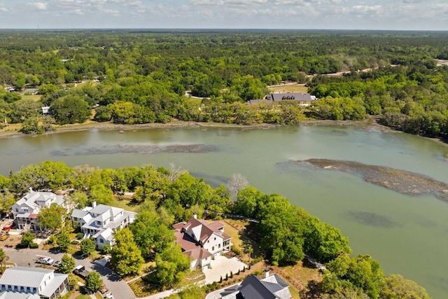 2538 Helmsman Rd, Johns Island, SC 29455 - drone / aerial view featuring a water view, a forest view, and a residential view