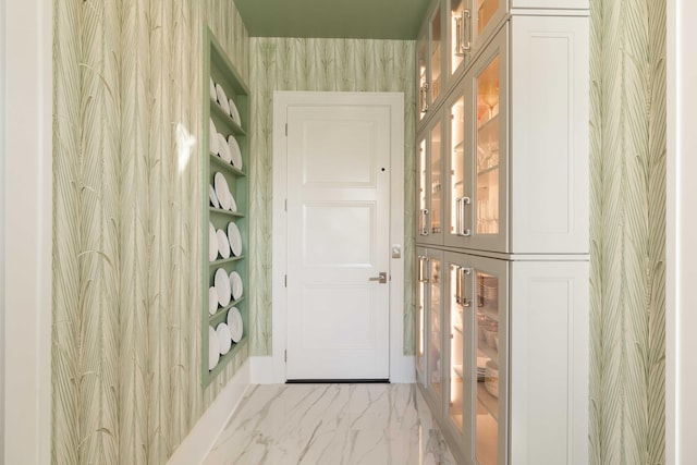 2538 Helmsman Rd, Johns Island, SC 29455 - entryway with wallpapered walls and marble finish floor