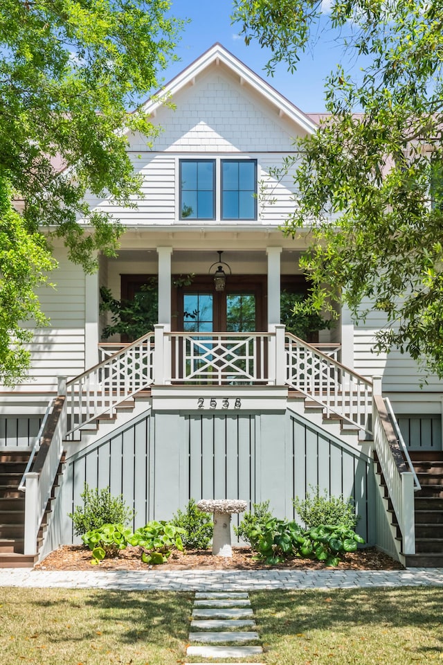 2538 Helmsman Rd, Johns Island, SC 29455 - back of house with covered porch and stairs
