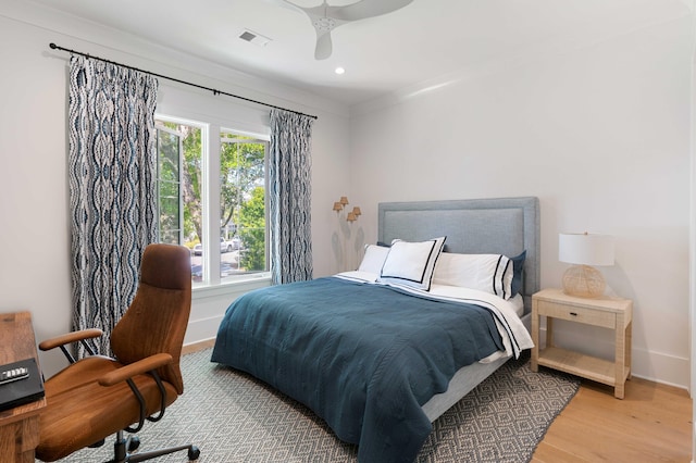 2538 Helmsman Rd, Johns Island, SC 29455 - bedroom featuring light wood-style flooring, a ceiling fan, visible vents, baseboards, and recessed lighting