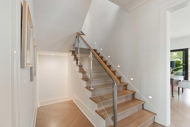 2538 Helmsman Rd, Johns Island, SC 29455 - staircase featuring baseboards and recessed lighting