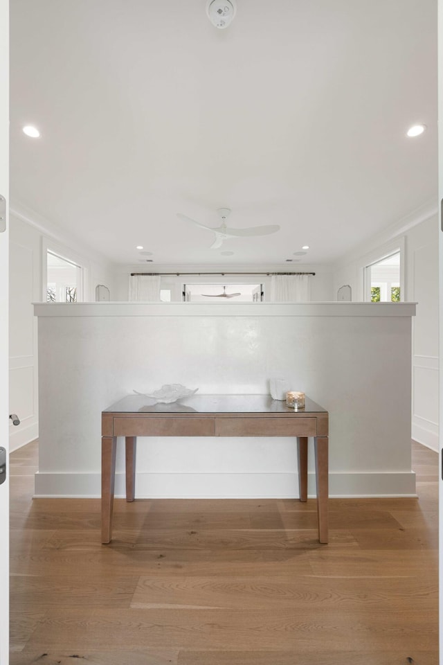 2538 Helmsman Rd, Johns Island, SC 29455 - bar featuring light wood-type flooring, recessed lighting, and ceiling fan