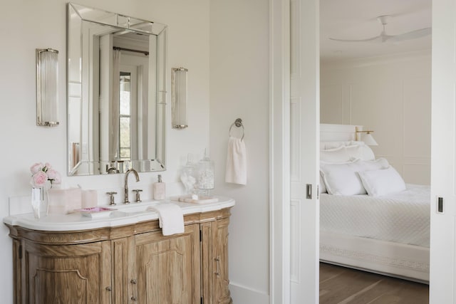 2538 Helmsman Rd, Johns Island, SC 29455 - ensuite bathroom with vanity, crown molding, ensuite bath, and wood finished floors