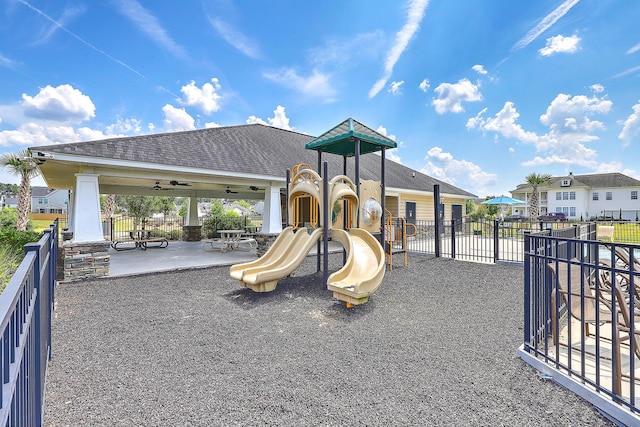 community playground featuring fence