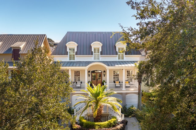 view of front of home featuring covered porch