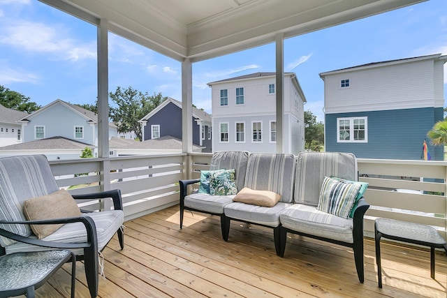 1182 Welcome Dr, Mount Pleasant, SC 29464 - wooden deck with a residential view