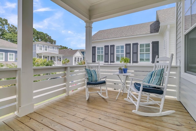 1182 Welcome Dr, Mount Pleasant, SC 29464 - wooden deck with a residential view