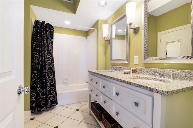 103 Grand Pavilion Blvd, Isle Of Palms, SC 29451 - bathroom featuring shower / tub combo, a sink, recessed lighting, and double vanity