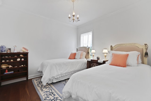 3998 Capensis Ln, Ravenel, SC 29470 - bedroom featuring a chandelier, wood finished floors, crown molding, and baseboards