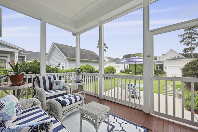 3998 Capensis Ln, Ravenel, SC 29470 - sunroom featuring a residential view
