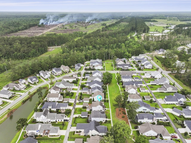 3998 Capensis Ln, Ravenel, SC 29470 - aerial view of residential area featuring a large body of water and a forest