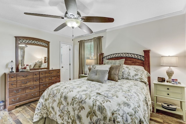414 Birch Ave, Goose Creek, SC 29445 - bedroom featuring ornamental molding, wood finished floors, and a ceiling fan
