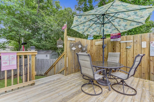 414 Birch Ave, Goose Creek, SC 29445 - wooden deck with a fenced backyard and outdoor dining area