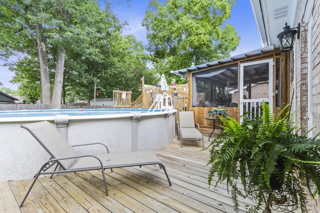 414 Birch Ave, Goose Creek, SC 29445 - wooden deck with a sunroom