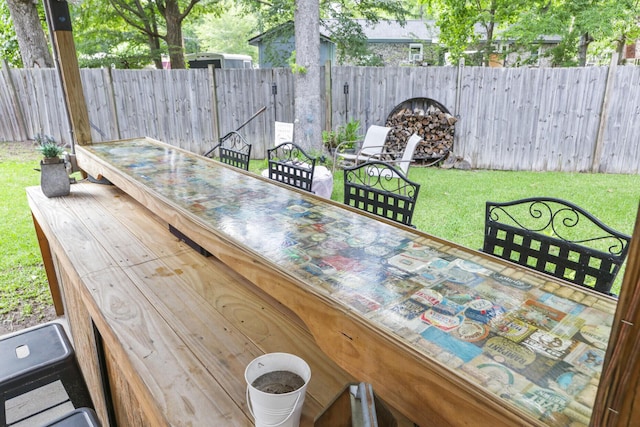 414 Birch Ave, Goose Creek, SC 29445 - wooden terrace featuring a fenced backyard and outdoor dining space