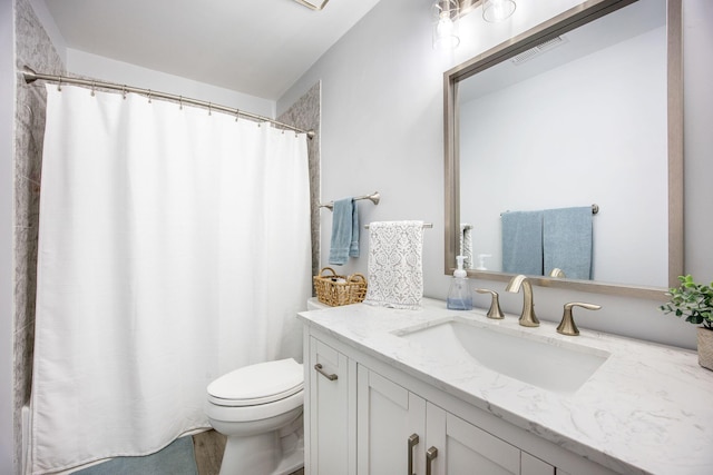 512 Castle Hall Rd, Mount Pleasant, SC 29464 - full bathroom with vanity, toilet, and curtained shower