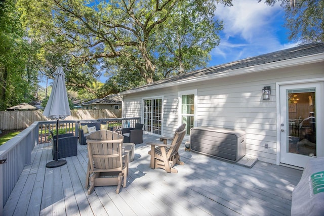 512 Castle Hall Rd, Mount Pleasant, SC 29464 - wooden deck with an outdoor hangout area