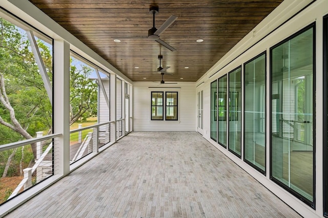 1479 Jeremy Cay Ct, Awendaw, SC 29429 - unfurnished sunroom featuring ceiling fan
