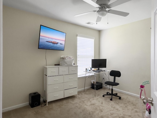 224 Market Hall St, Moncks Corner, SC 29461 - carpeted office space featuring baseboards and ceiling fan