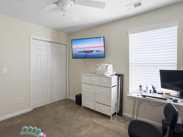 224 Market Hall St, Moncks Corner, SC 29461 - office space featuring ceiling fan, light carpet, and baseboards