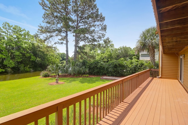 919 Overview Ct, Mount Pleasant, SC 29464 - wooden terrace with a yard and a water view