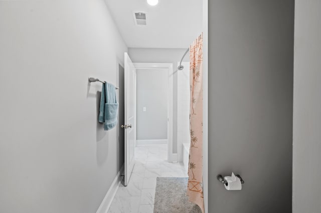 2802 Cavalcade Cir, Johns Island, SC 29455 - hall with light marble finish flooring and baseboards