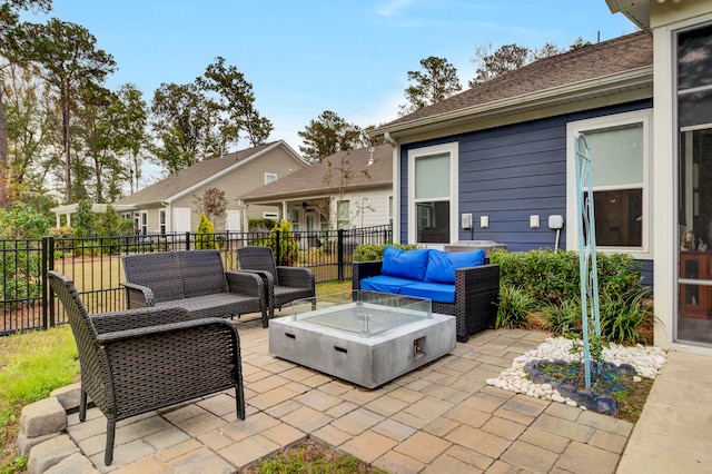 view of patio featuring an outdoor living space