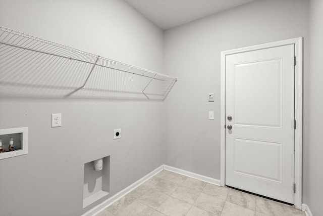 laundry area featuring hookup for an electric dryer and washer hookup