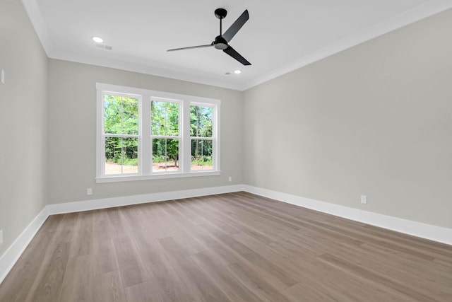 202 Countryside Way, Summerville, SC 29483 - spare room with ceiling fan, crown molding, wood finished floors, baseboards, and recessed lighting