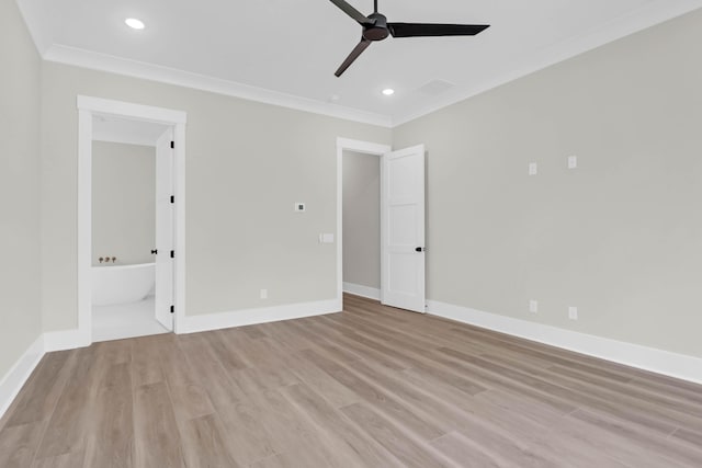 202 Countryside Way, Summerville, SC 29483 - unfurnished bedroom with crown molding, recessed lighting, baseboards, and light wood-style floors