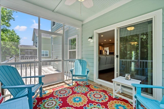 3751 Copahee Sound Dr, Mount Pleasant, SC 29466 - sunroom / solarium featuring a ceiling fan