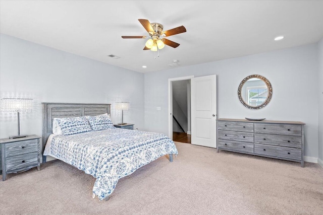 3751 Copahee Sound Dr, Mount Pleasant, SC 29466 - bedroom featuring carpet floors, ceiling fan, recessed lighting, and baseboards