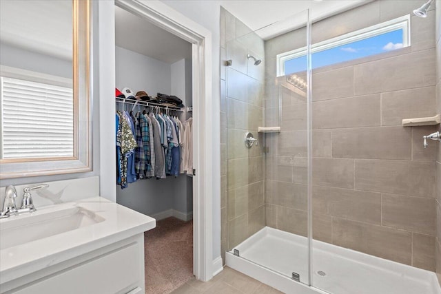3751 Copahee Sound Dr, Mount Pleasant, SC 29466 - full bath featuring a shower stall, a spacious closet, vanity, and baseboards
