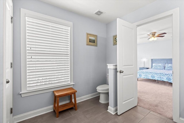 3751 Copahee Sound Dr, Mount Pleasant, SC 29466 - bathroom with toilet, ceiling fan, baseboards, and tile patterned flooring