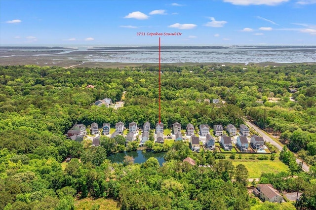 3751 Copahee Sound Dr, Mount Pleasant, SC 29466 - drone / aerial view of a forest and a large body of water