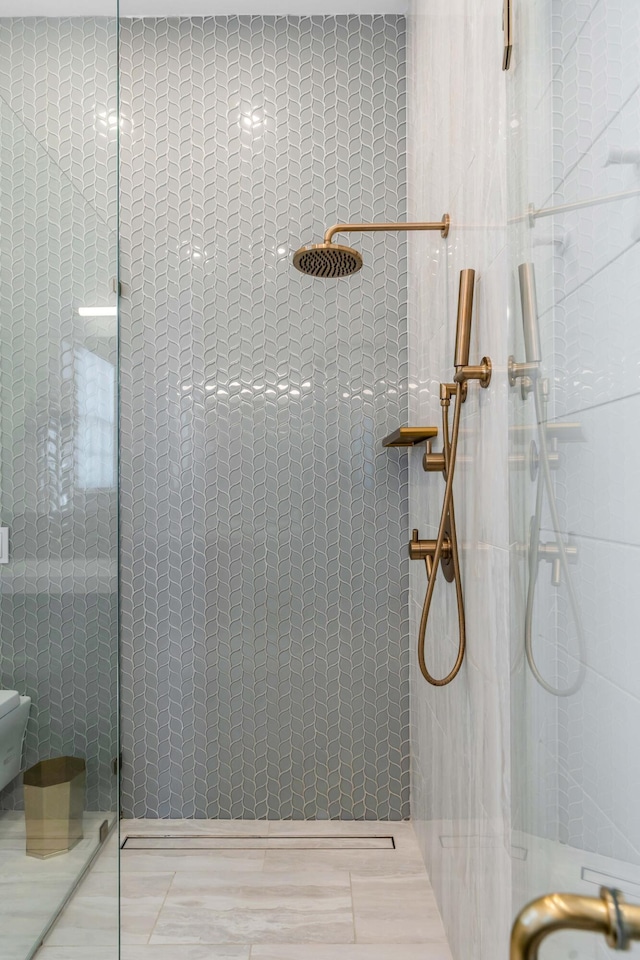 bathroom with an enclosed shower