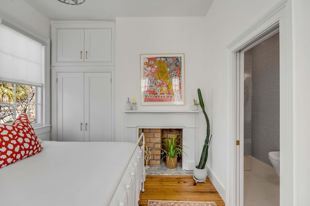 bedroom featuring light hardwood / wood-style floors