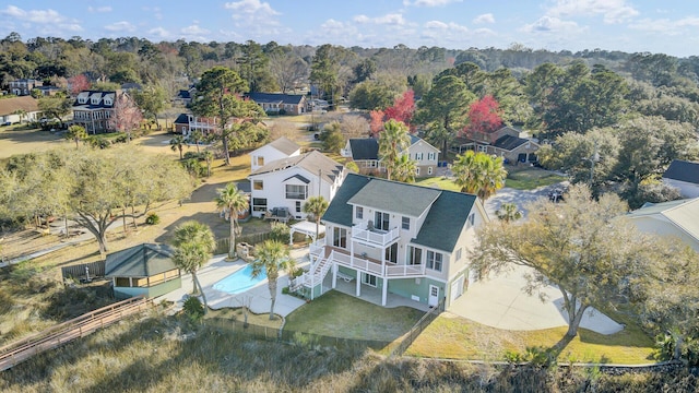 drone / aerial view with a residential view