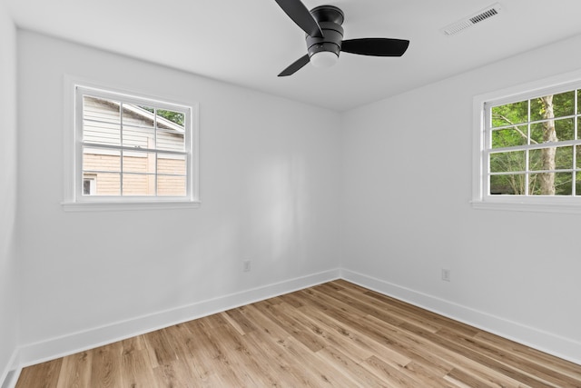 411 Berkeley Dr, Moncks Corner, SC 29461 - empty room featuring baseboards, light wood-style floors, and ceiling fan
